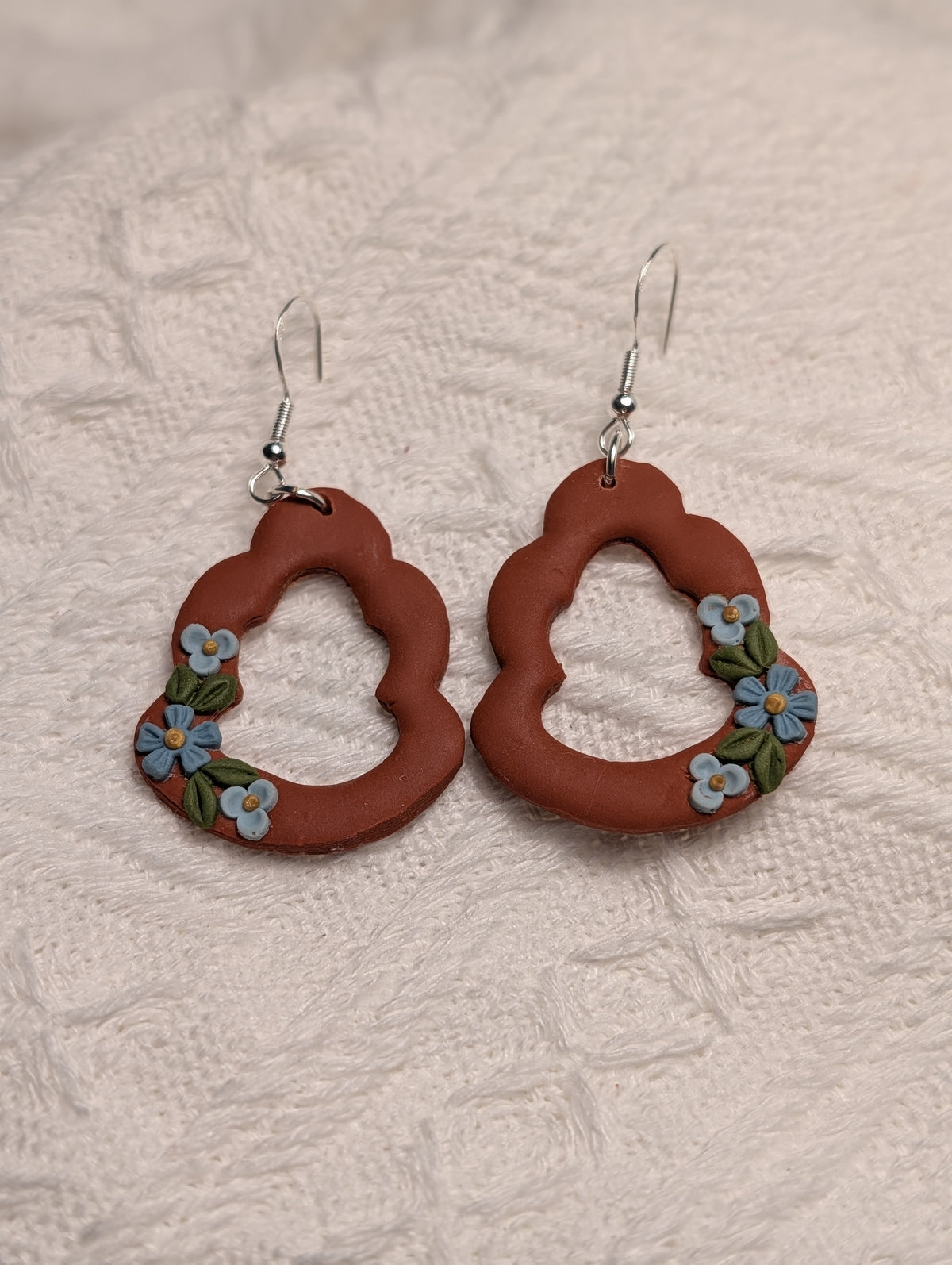 Aretes Arco Floral Terracota