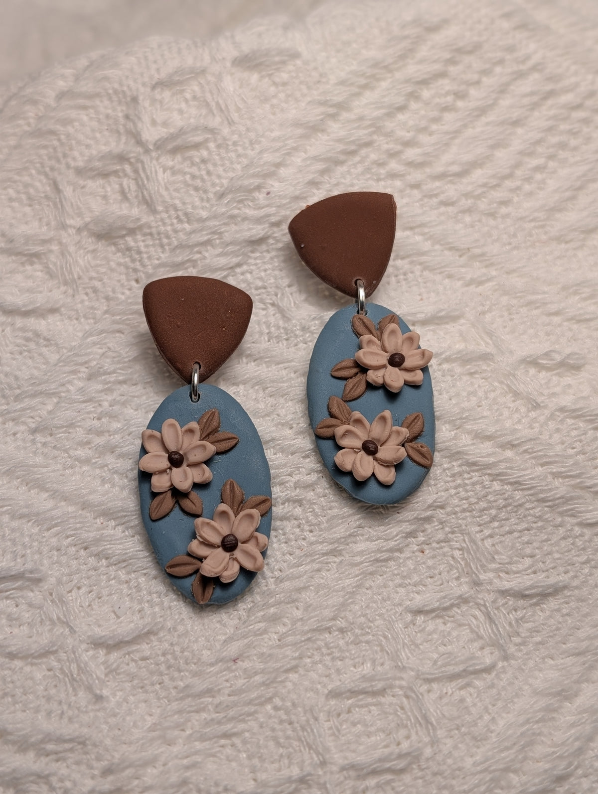 Aretes Óvalo Botánico Azul Cielo & Tierra